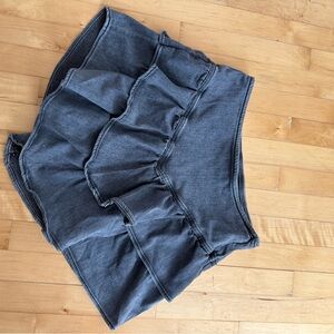 MOTHER Charcoal Tiered Mini Skirt